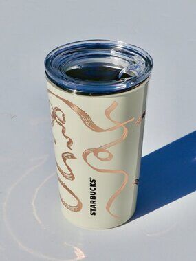 NWT Starbucks Holiday 2025 - White Ribbon Stainless Steel Tumbler 12oz